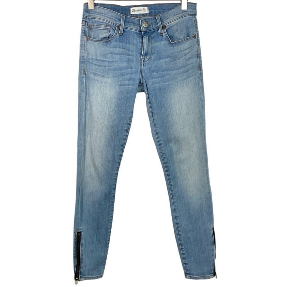 Madewell Blue Light Wash Skinny Skinny Ankle Zip Jeans 25